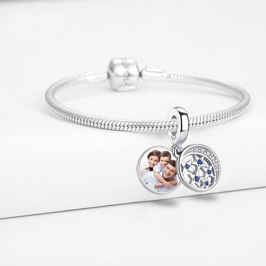 Custom Photo Charm of Bracelet, Fits Pandora Bracelet,Individual Personalized Photo Charm, Photo Gift,Engraved Photo charm PC-028