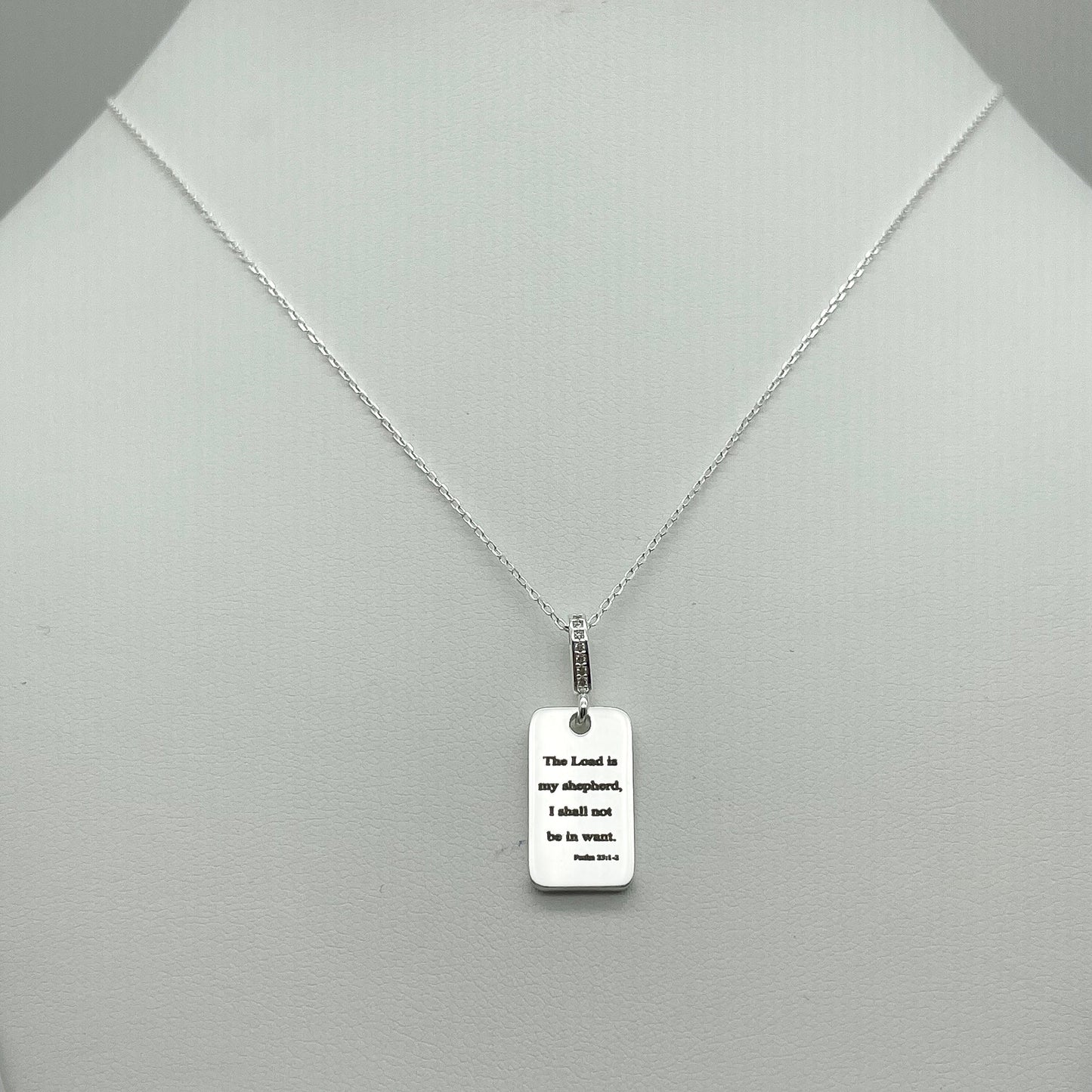 Custom Sterling Silver Square Charm, Personalized Gift Engraved Charm with Sterling Silver Necklace.