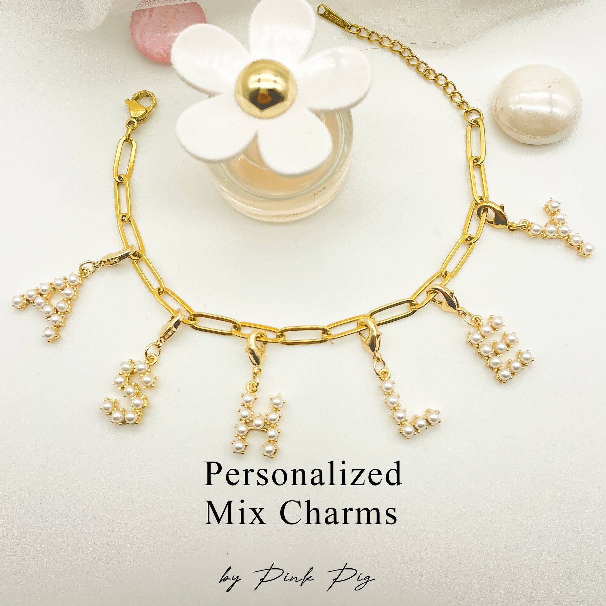 Build Your Own Charm Gold Bracelet/Custom Charm/Personalized Gift for Mom, Custom Bracelets/Graduation Best Friend Gift