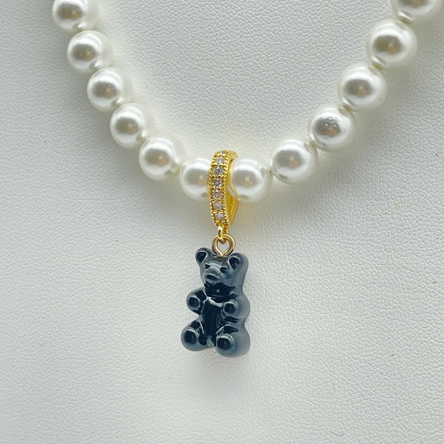 Swarovski Pearl Necklace, Gummy Bear Pendant Necklace BE-205