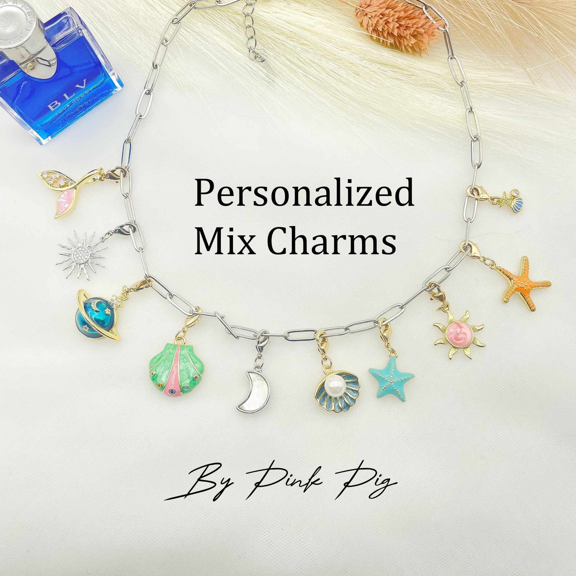 Build Your Own Charm Necklace/Custom Charm/Personalized Gift for Mom, Custom Necklace/Graduation Best Friend Gift MCN-S